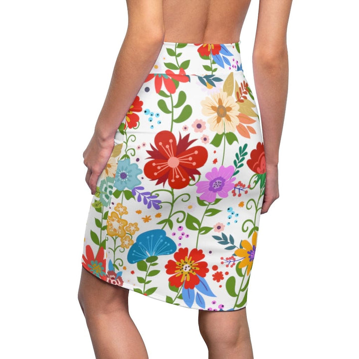 Womens Pencil Skirt High Waist Stretch Multicolor Floral Print - Womens | Skirts