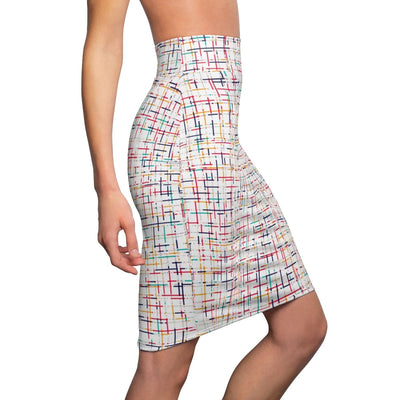 Womens Pencil Skirt High Waist Stretch Multicolor Stripes - Womens | Skirts