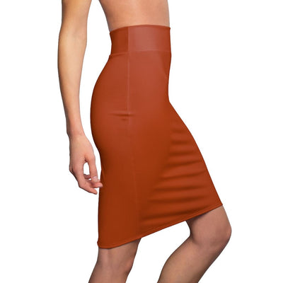 Womens Pencil Skirt Rust Stretch Mini - Womens | Skirts