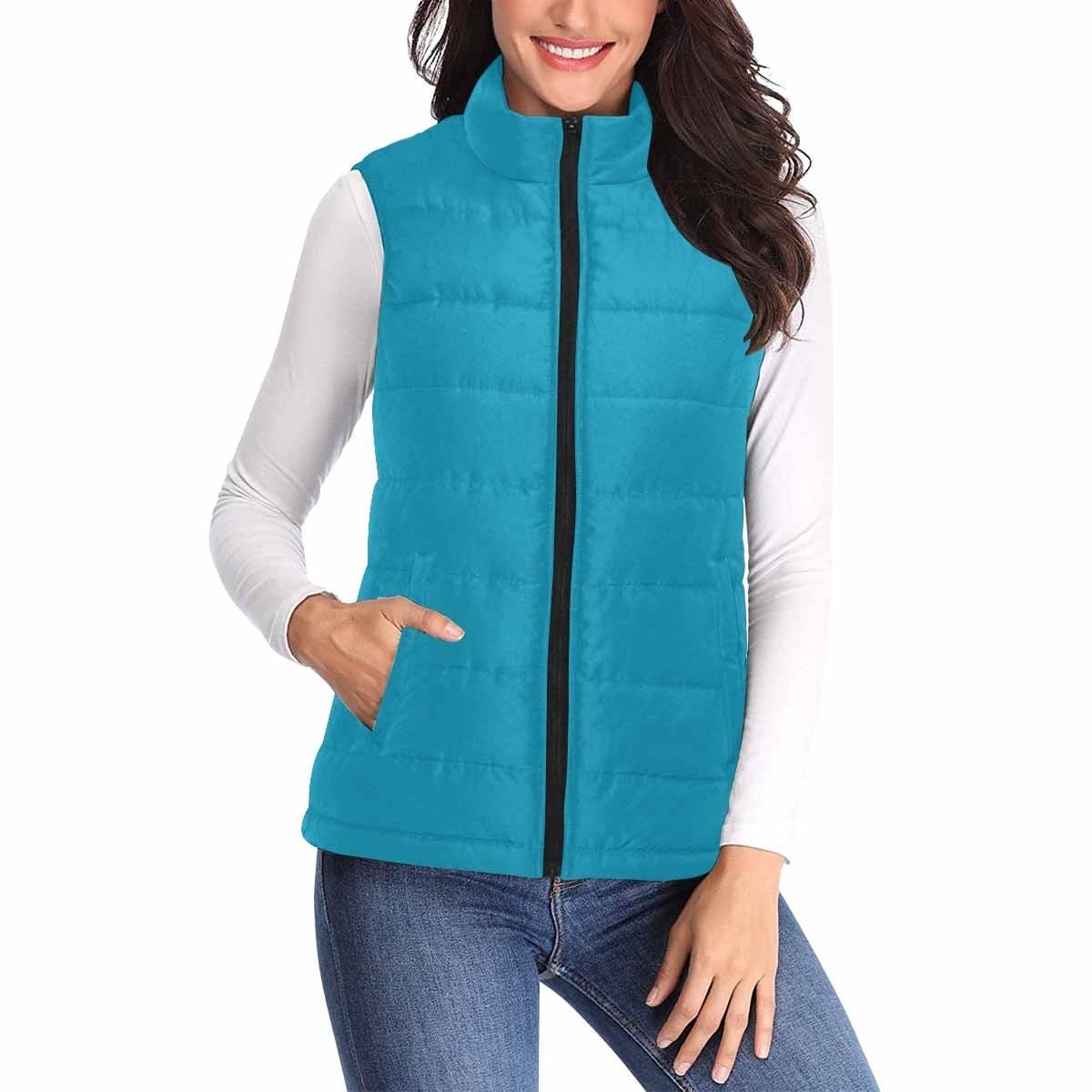 Womens Puffer Vest Jacket / Blue Green - Womens | Jackets | Puffer Vests