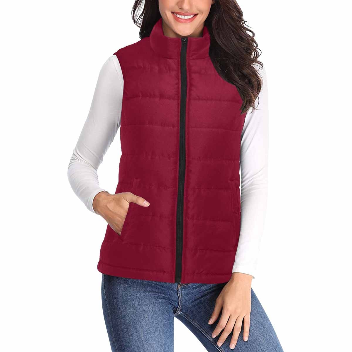 Womens Puffer Vest Jacket / Burgundy Red - Womens | Jackets | Puffer Vests