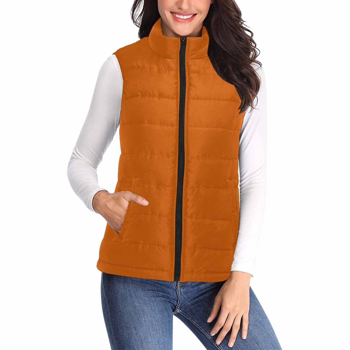 Womens Puffer Vest Jacket / Burnt Orange - Womens | Jackets | Puffer Vests