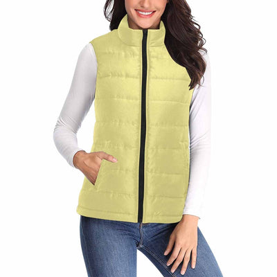 Womens Puffer Vest Jacket / Khaki Yellow - Womens | Jackets | Puffer Vests
