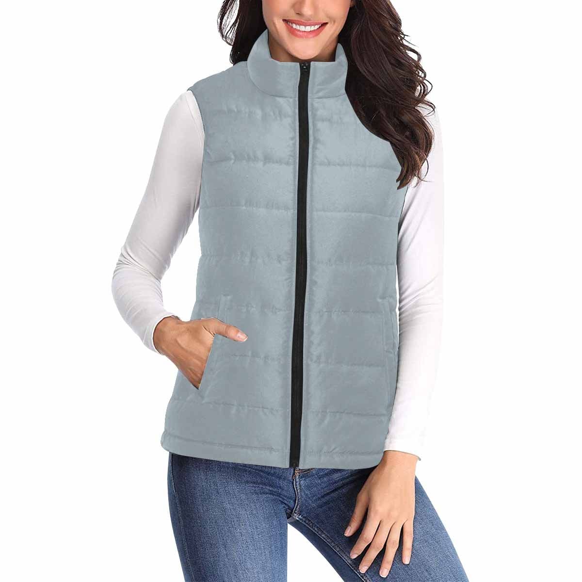 Womens Puffer Vest Jacket / Misty Blue Gray - Womens | Jackets | Puffer Vests
