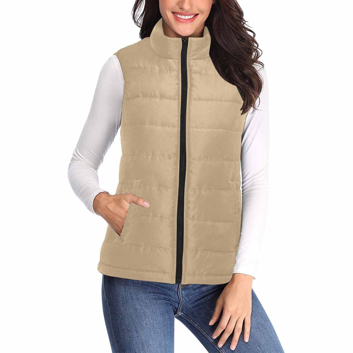 Womens Puffer Vest Jacket / Tan Brown - Womens | Jackets | Puffer Vests