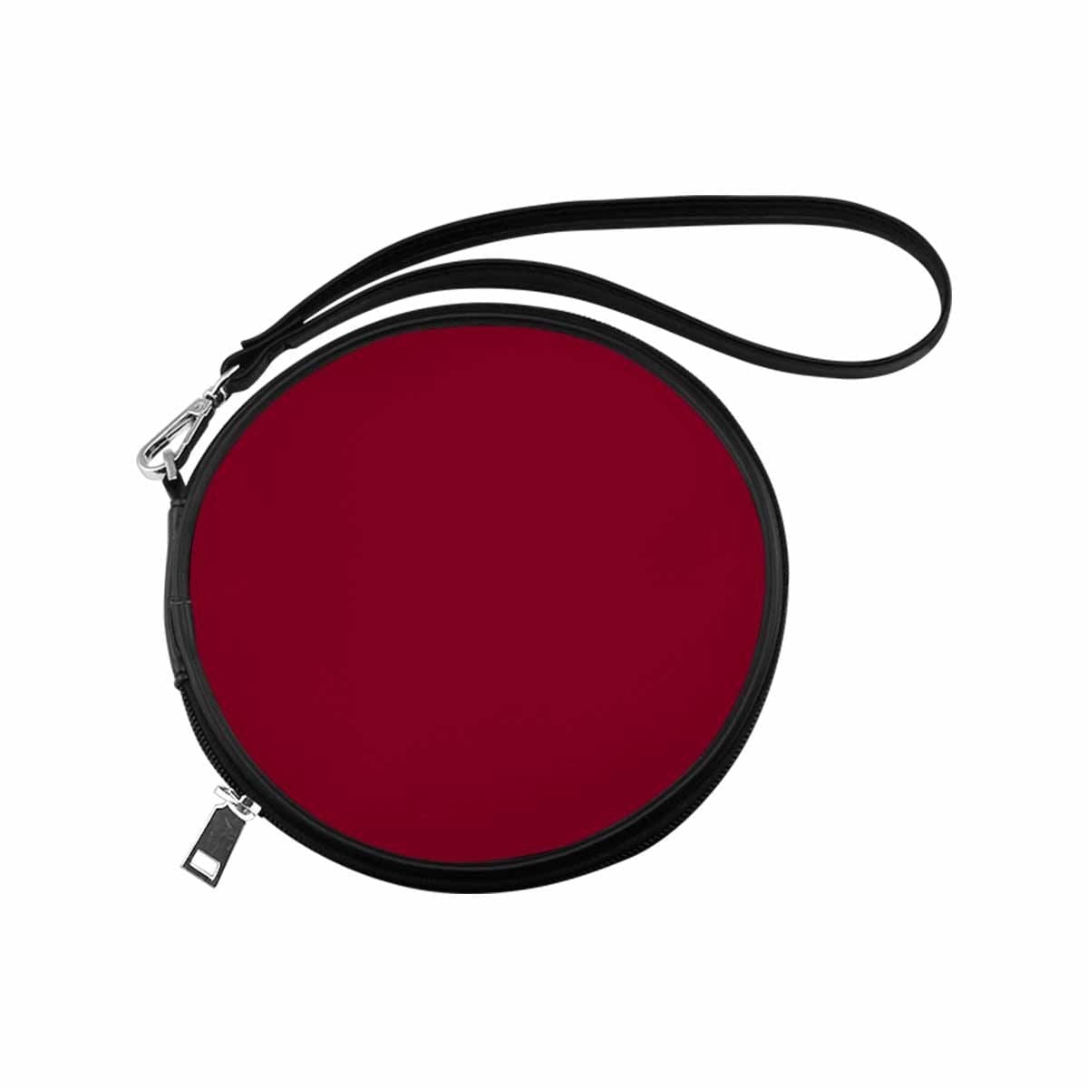 Womens Round Handbag Burgundy Red - Bags | Round Wristlets