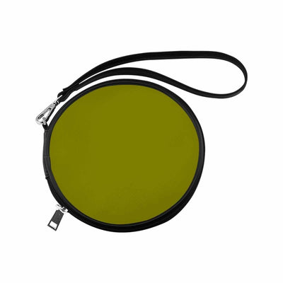Womens Round Handbag Dark Olive Green - Bags | Round Wristlets