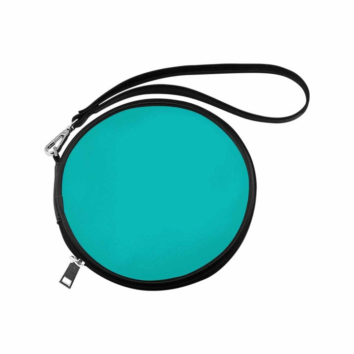 Womens Round Handbag - Greenish Blue - Bags/Round Wristlets