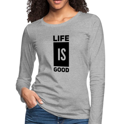Womens Shirt / Life Is Good Print / V-block Long Sleeve Tee - Womens | T-Shirts