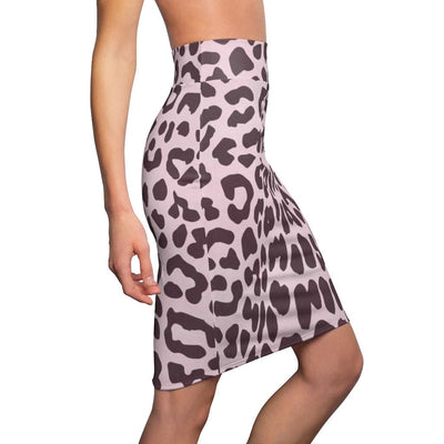 Womens Skirt High Waisted Pink Leopard Print Mini-skirt - Womens | Skirts