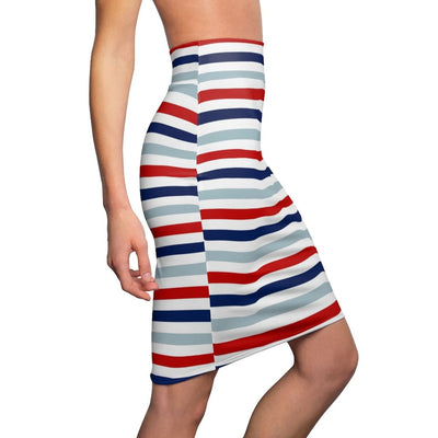 Womens Skirt Red White And Blue Pencil Skirt S93801 - Womens | Skirts