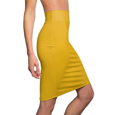 Womens Skirt Yellow Pencil Skirt - Womens | Skirts