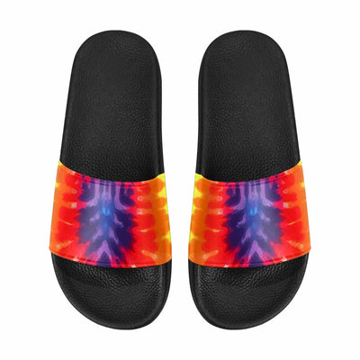 Womens Slide Sandals Flip Flop Peace & Love Tie-dye Rainbow Shoes - Womens