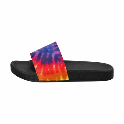 Womens Slide Sandals Flip Flop Peace & Love Tie-dye Rainbow Shoes - Womens