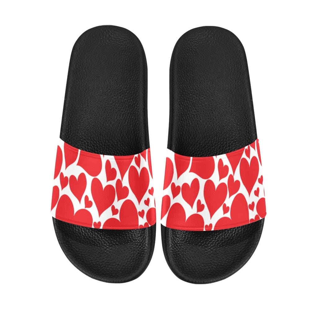 Womens Slide Sandals Love Red Hearts - Womens | Slides