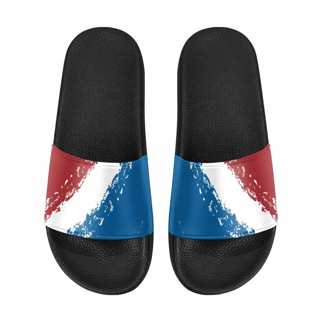 Womens Slide Sandals Red and Blue Print - Womens | Slides