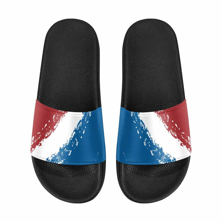 Womens Slide Sandals Red and Blue Print - Womens | Slides