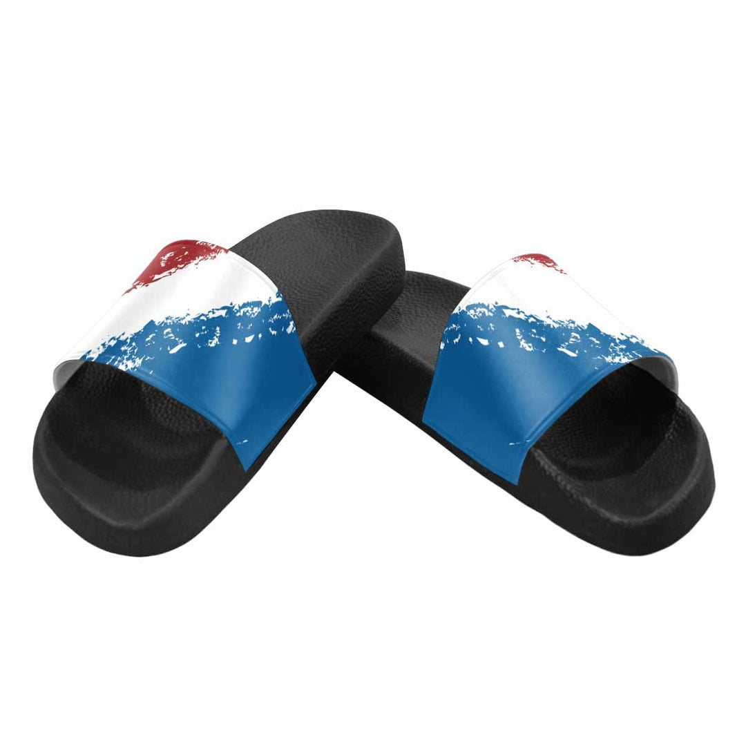 Womens Slide Sandals Red and Blue Print - Womens | Slides