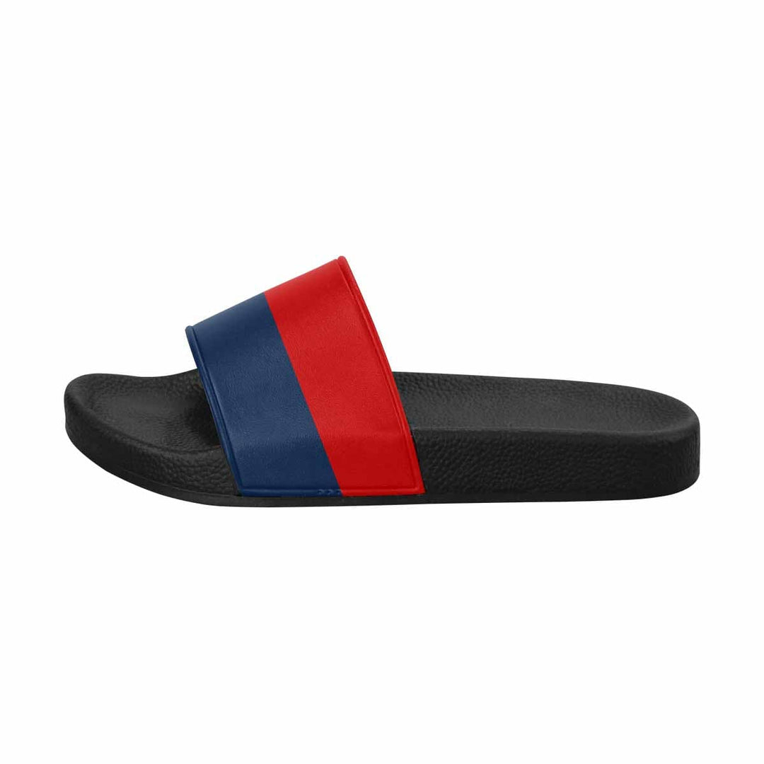 Womens Slide Sandals Red and Blue Print - Womens | Slides