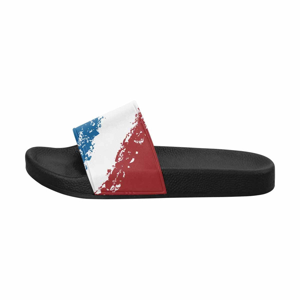 Womens Slide Sandals Red and Blue Print - Womens | Slides