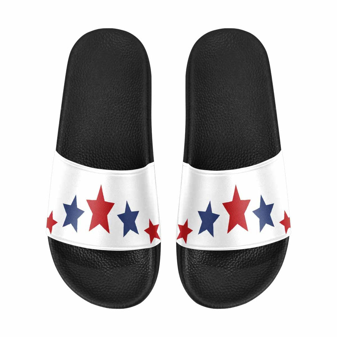 Womens Slide Sandals Red And Blue Stars Print - Womens | Slides