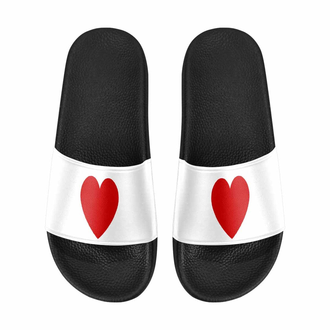 Womens Slide Sandals White and Red Print - Womens | Slides