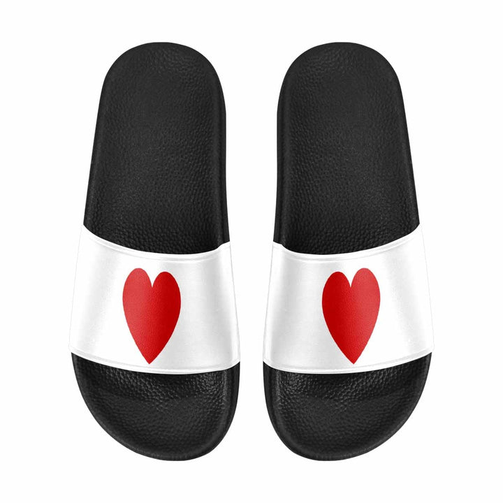 Womens Slide Sandals White and Red Print - Womens | Slides