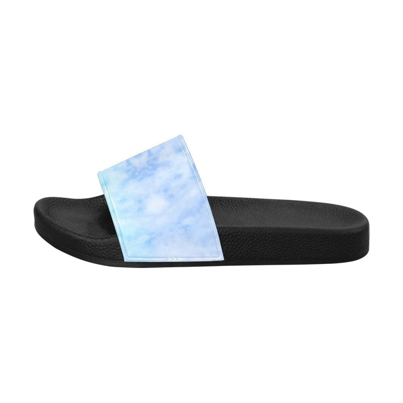 Womens Slides Flip Flop Sandals Blue Watercolor Print - Womens | Slides