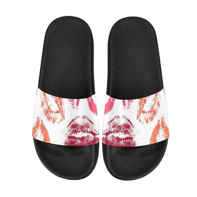 Womens Slides Flip Flop Sandals Lipstick Kiss Print - Womens | Slides
