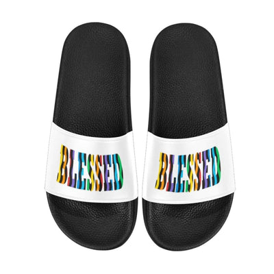 Womens Slides Flip Flop Sandals Multicolor Blessed Print - Womens | Slides