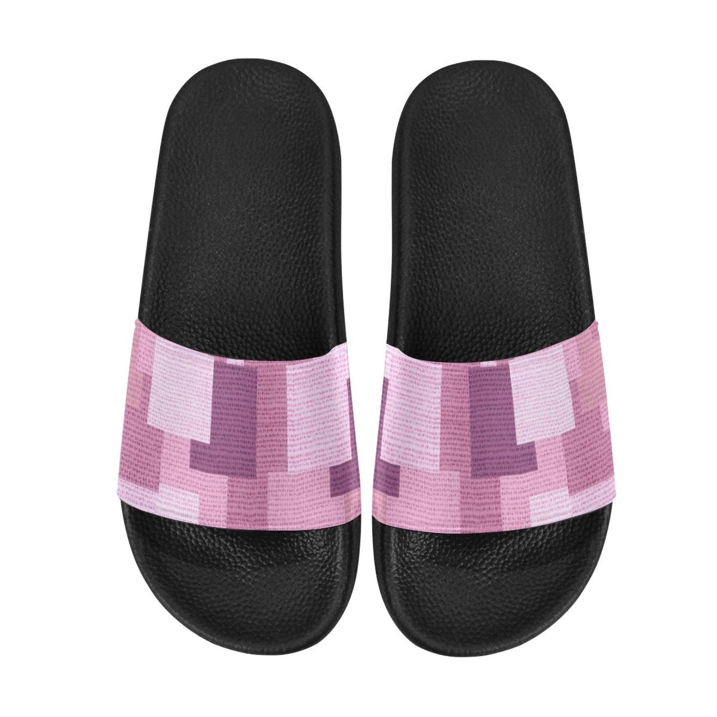 Womens Slides Flip Flop Sandals Pink Grid Print - Womens | Slides
