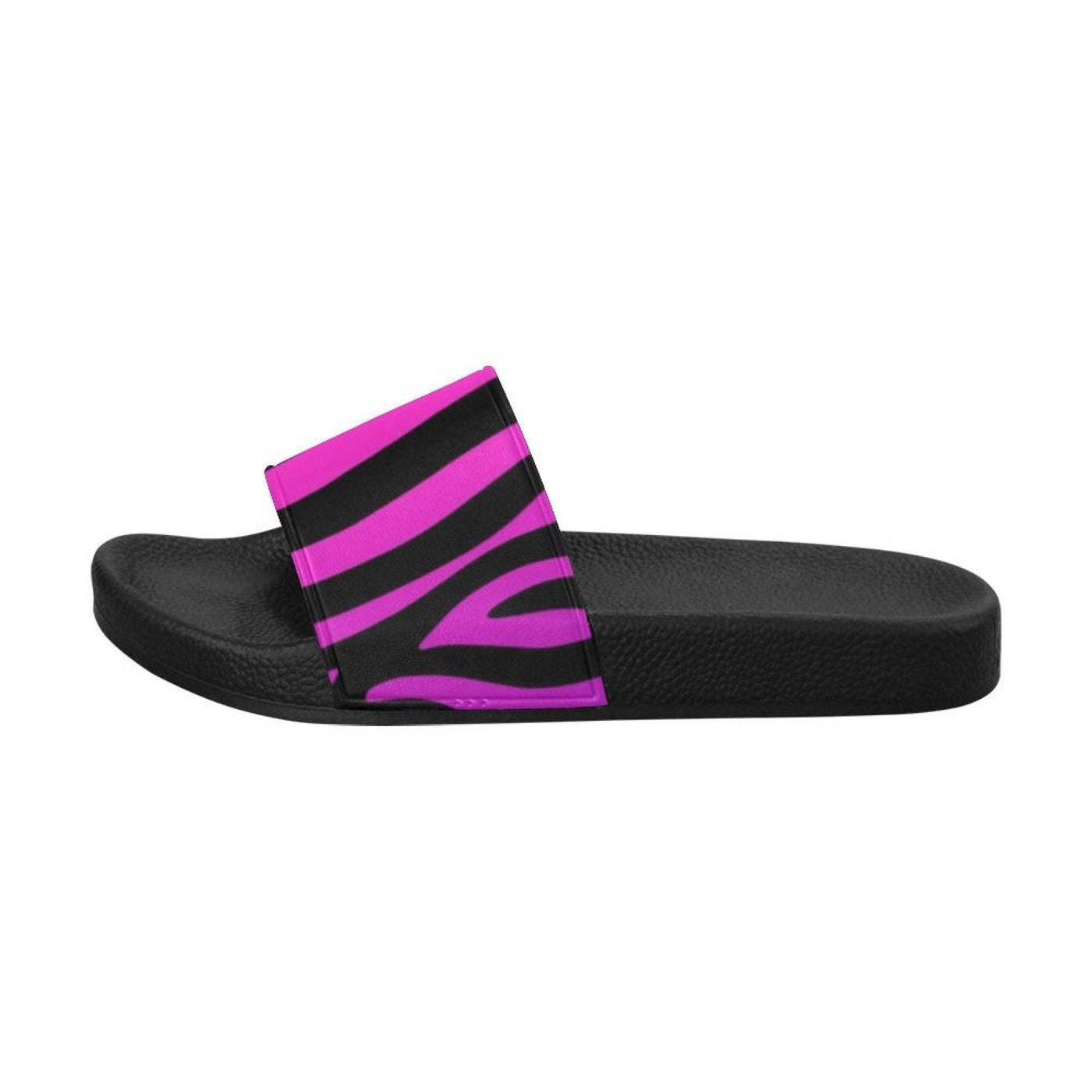 Womens Slides Flip Flop Sandals Purple And Black Zebra Print - Womens | Slides