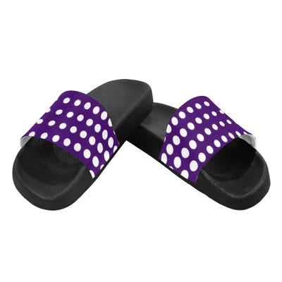 Womens Slides Flip Flop Sandals Purple And White Dotted Print - Womens | Slides