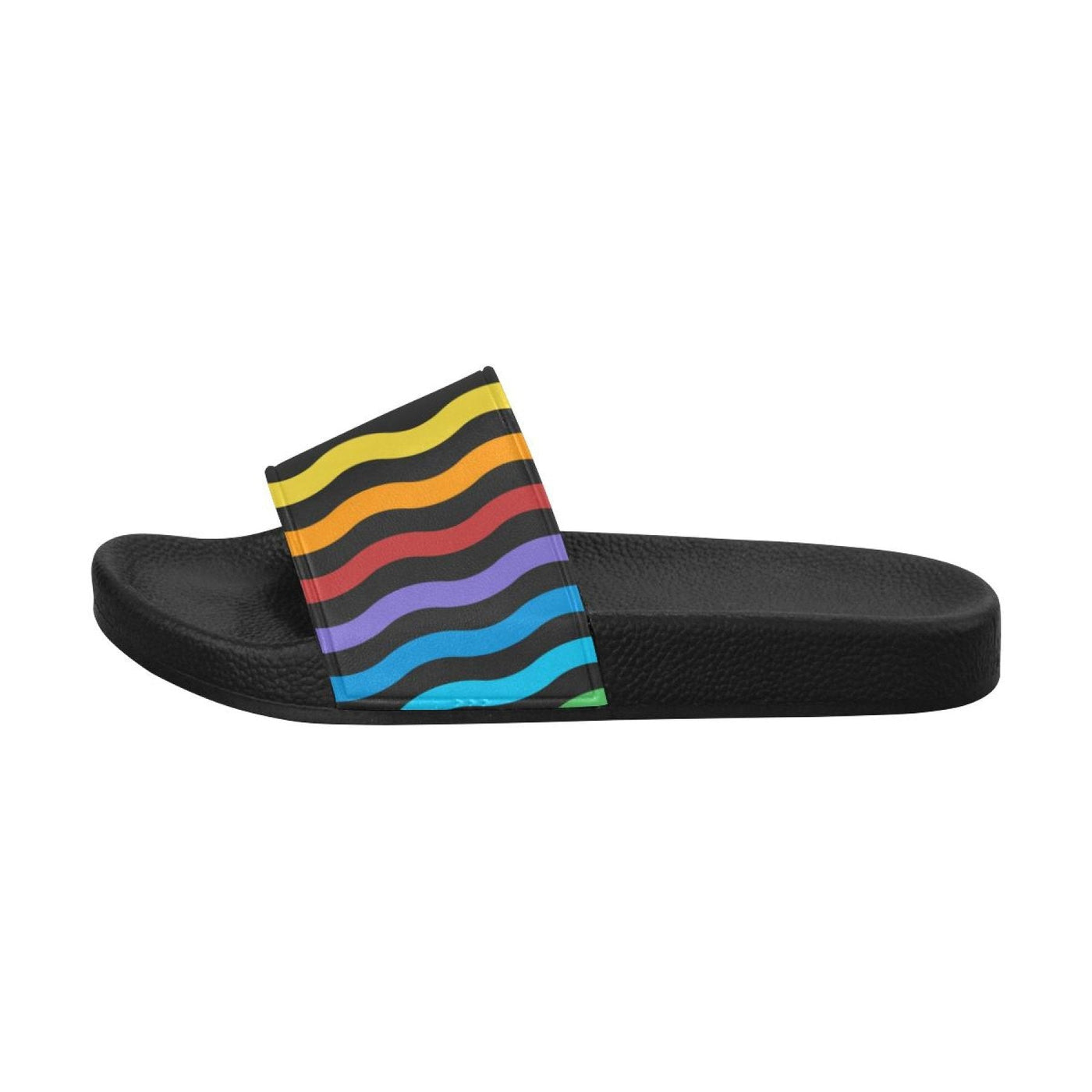 Womens Slides Flip Flop Sandals Rainbow Stripe Print - Womens | Slides
