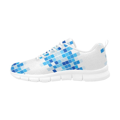 Womens Sneakers Blue And White Mosaic Print Running Shoes - Womens | Sneakers