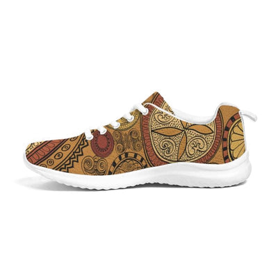 Womens Sneakers - Brown Paisley Style Canvas Sports Shoes / Running - Womens |