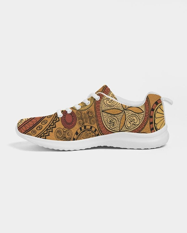 Womens Sneakers - Brown Paisley Style Canvas Sports Shoes / Running - Womens