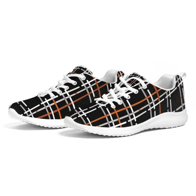 Womens Sneakers - Canvas Running Shoes Black Plaid Print - Womens | Sneakers