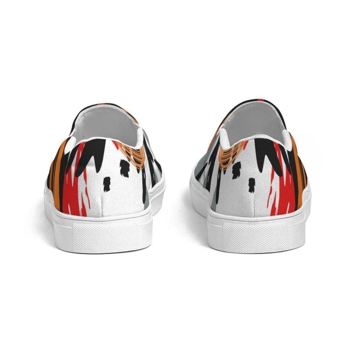 Womens Sneakers - Canvas Slip On Shoes Multicolor Circular Print - Womens