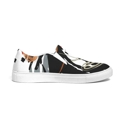 Womens Sneakers - Canvas Slip On Shoes Multicolor Circular Print - Womens |