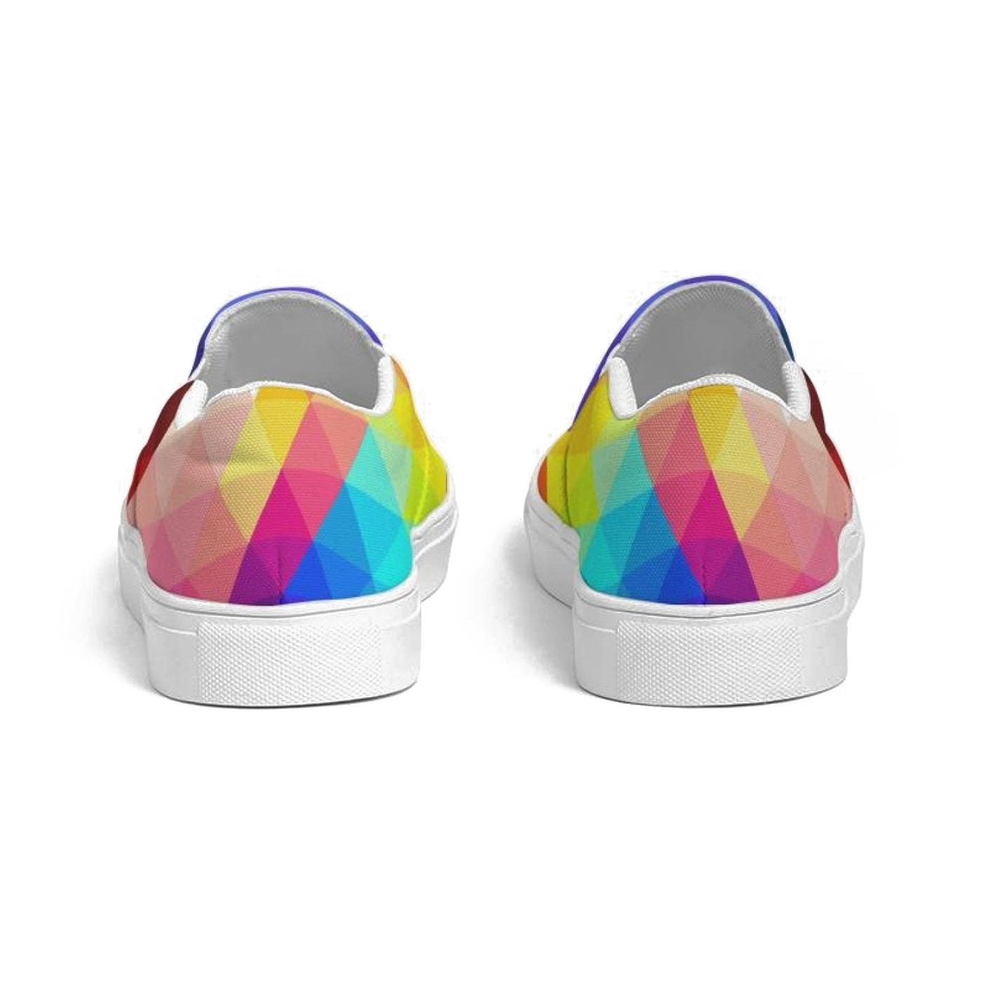 Womens Sneakers - Canvas Slip On Shoes Multicolor Retro Print - Womens
