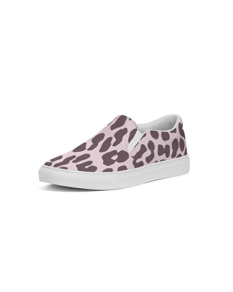 Womens Sneakers - Canvas Slip On Shoes Pink Leopard Print - Womens | Sneakers