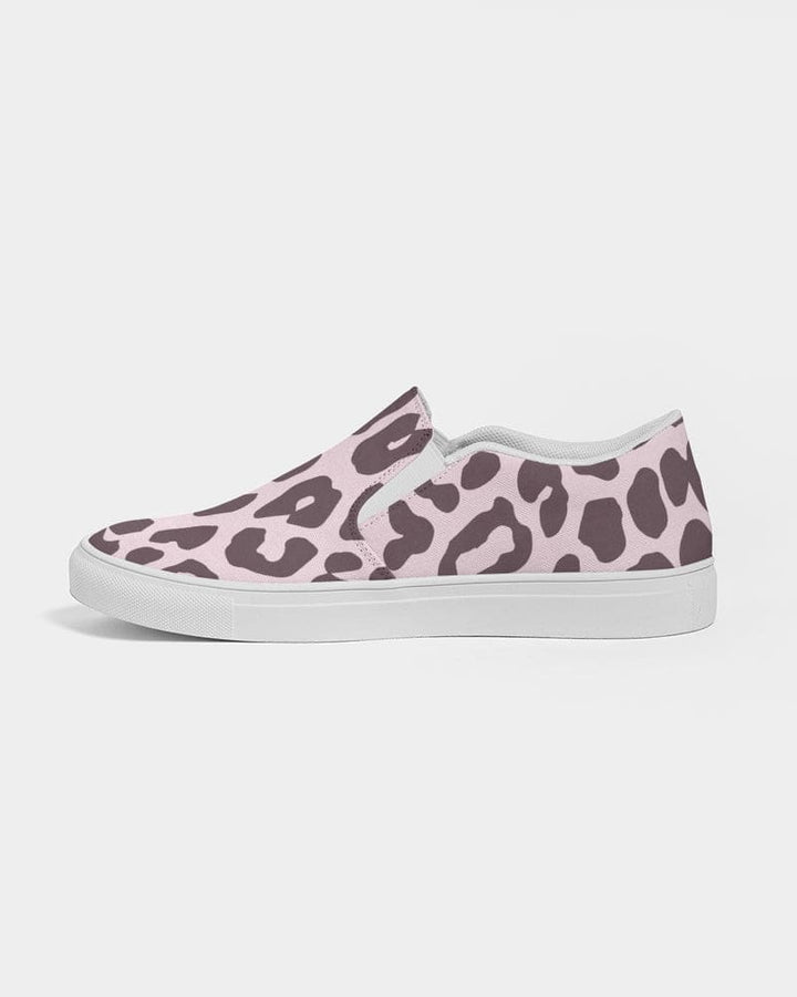 Womens Sneakers - Canvas Slip On Shoes Pink Leopard Print - Womens | Sneakers