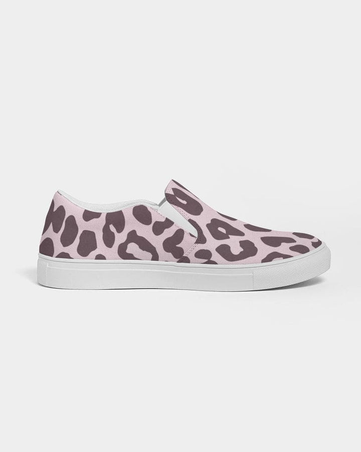 Womens Sneakers - Canvas Slip On Shoes Pink Leopard Print - Womens | Sneakers