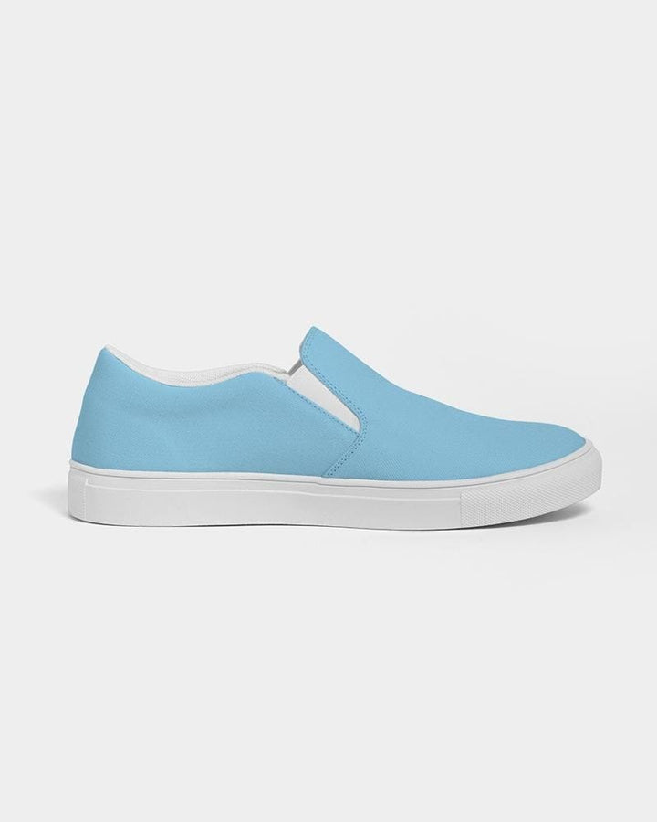 Womens Sneakers - Light Blue Low Top Slip-on Canvas Shoes - Womens | Sneakers