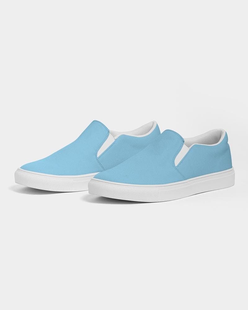 Womens Sneakers - Light Blue Low Top Slip-on Canvas Shoes - Womens | Sneakers