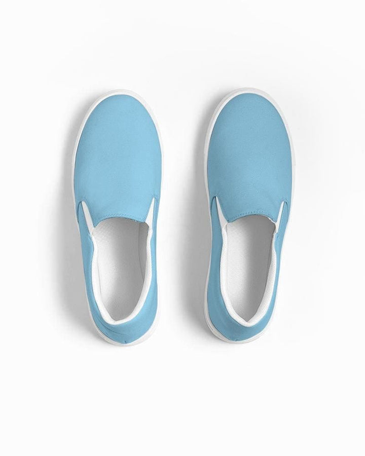 Womens Sneakers - Light Blue Low Top Slip-on Canvas Shoes - Womens | Sneakers