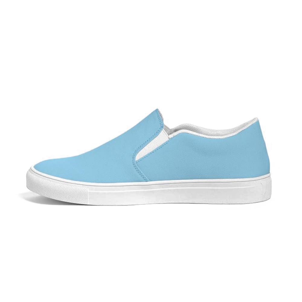 Womens Sneakers - Light Blue Low Top Slip-on Canvas Shoes - Womens | Sneakers