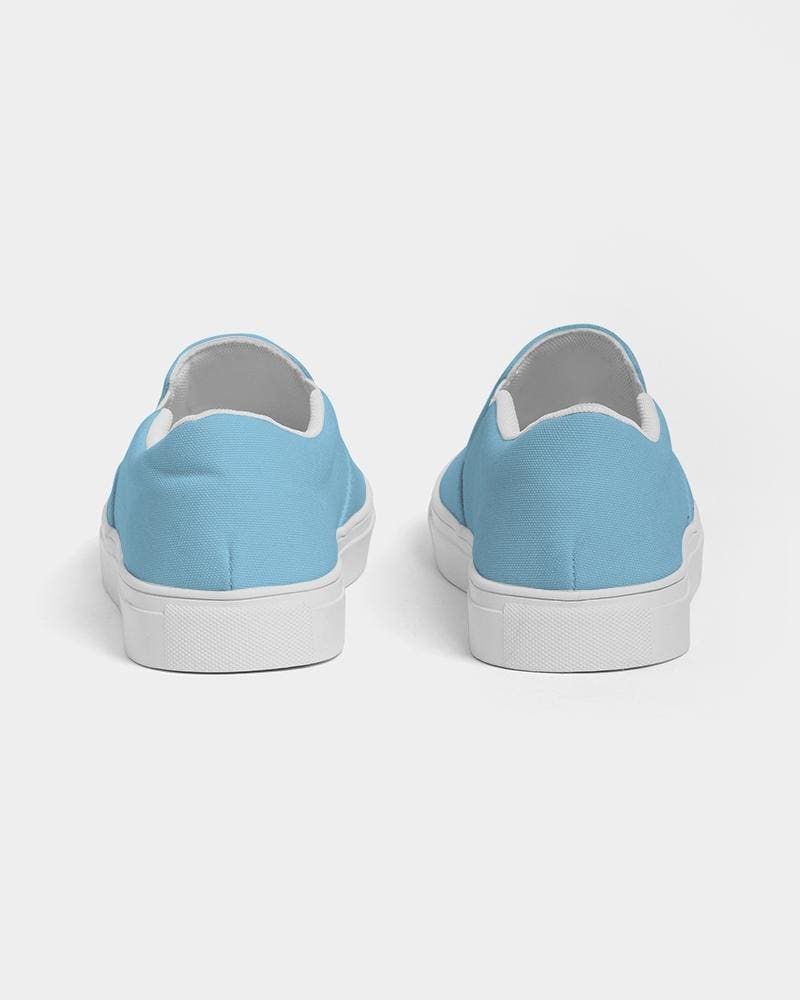 Womens Sneakers - Light Blue Low Top Slip-on Canvas Shoes - Womens | Sneakers
