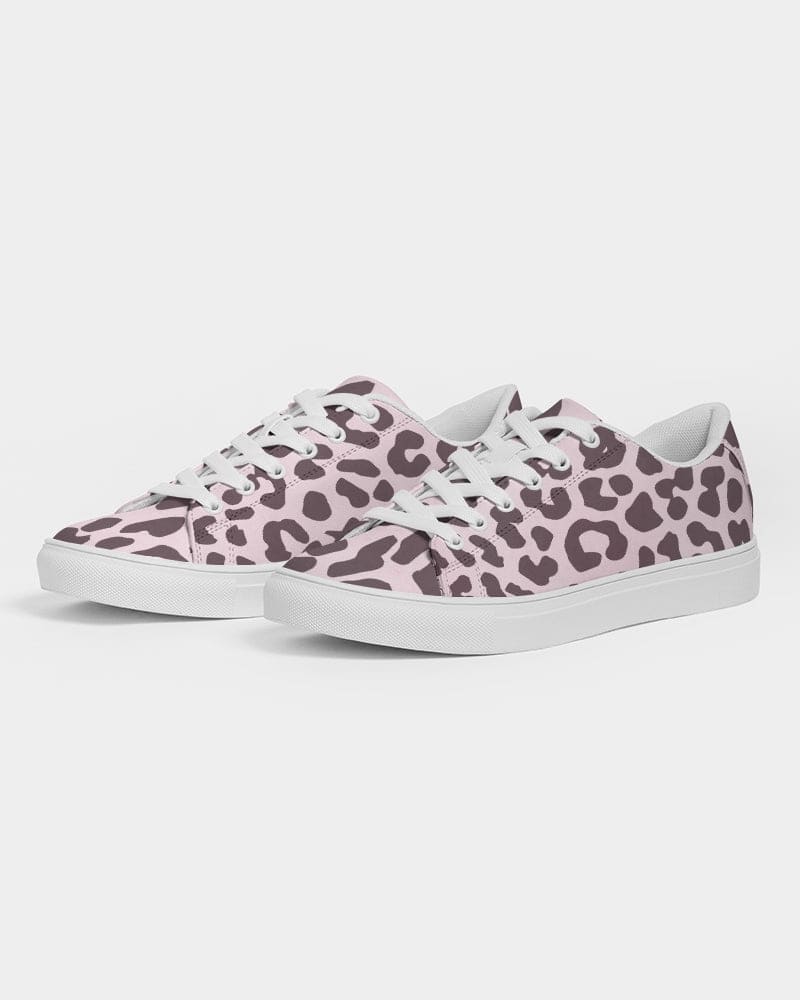 Womens Sneakers - Low Top Sports Shoes Pink Leopard Print - Womens | Sneakers